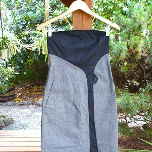 OOAK Cyberpunk Strapless Trench Coat Wool Blend Dress - Small